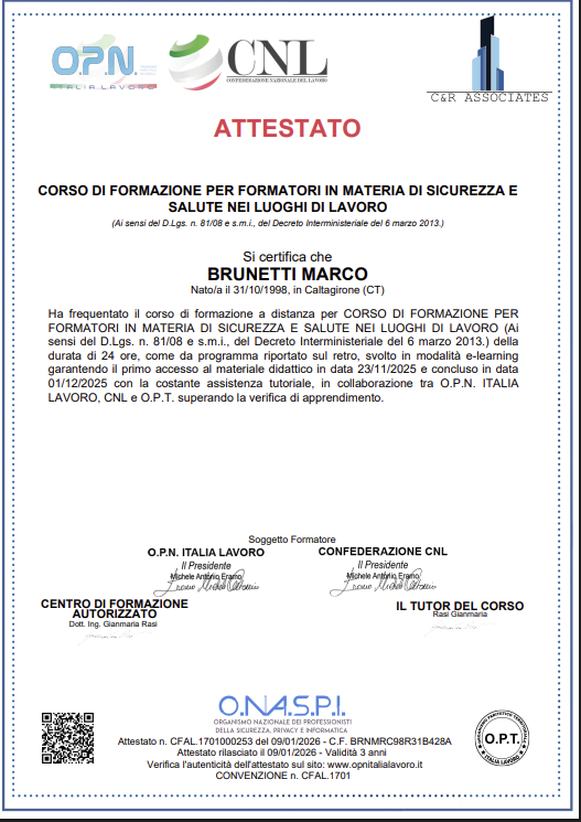 Attestato Formatore