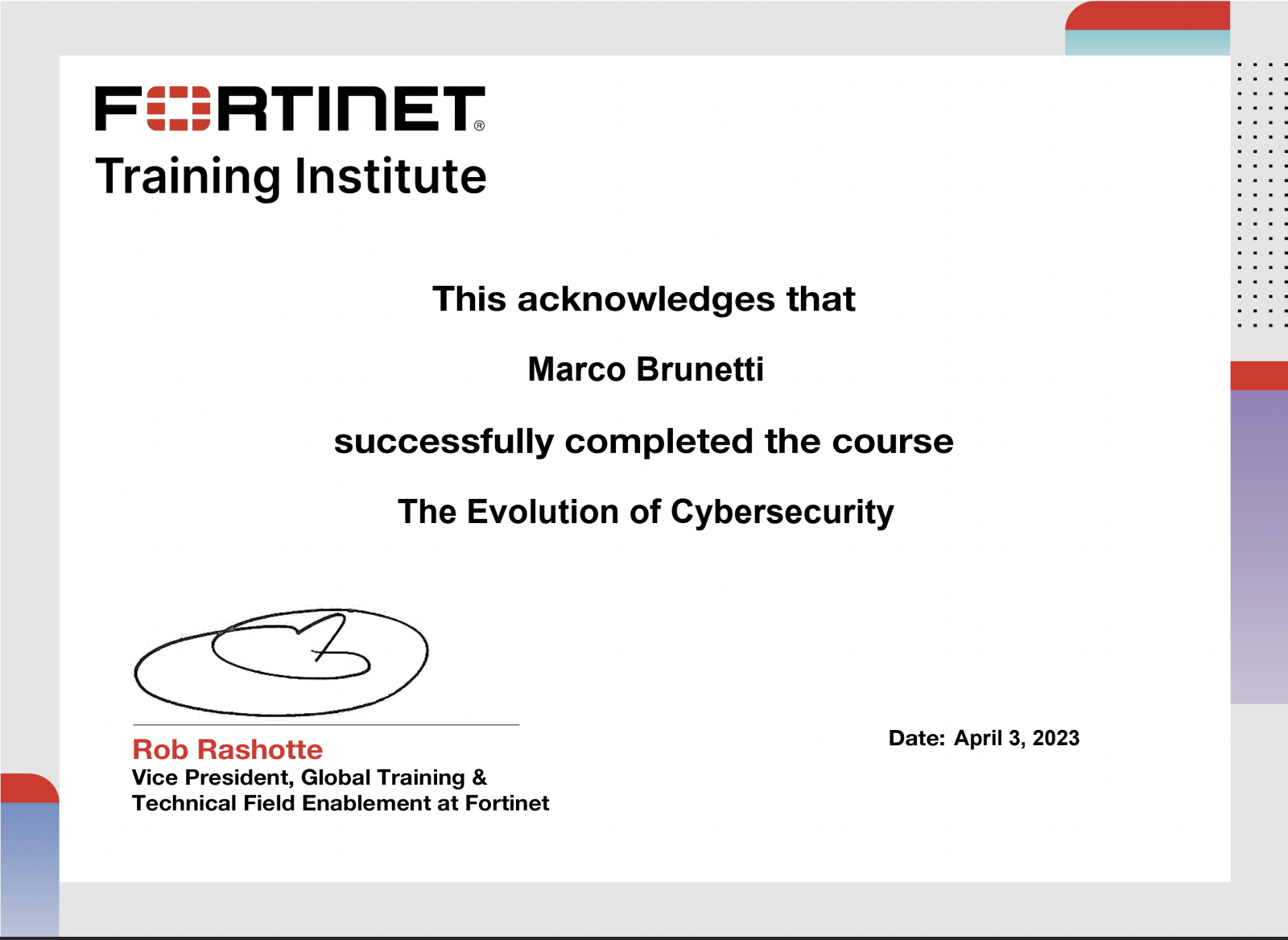 Certificato Fortinet